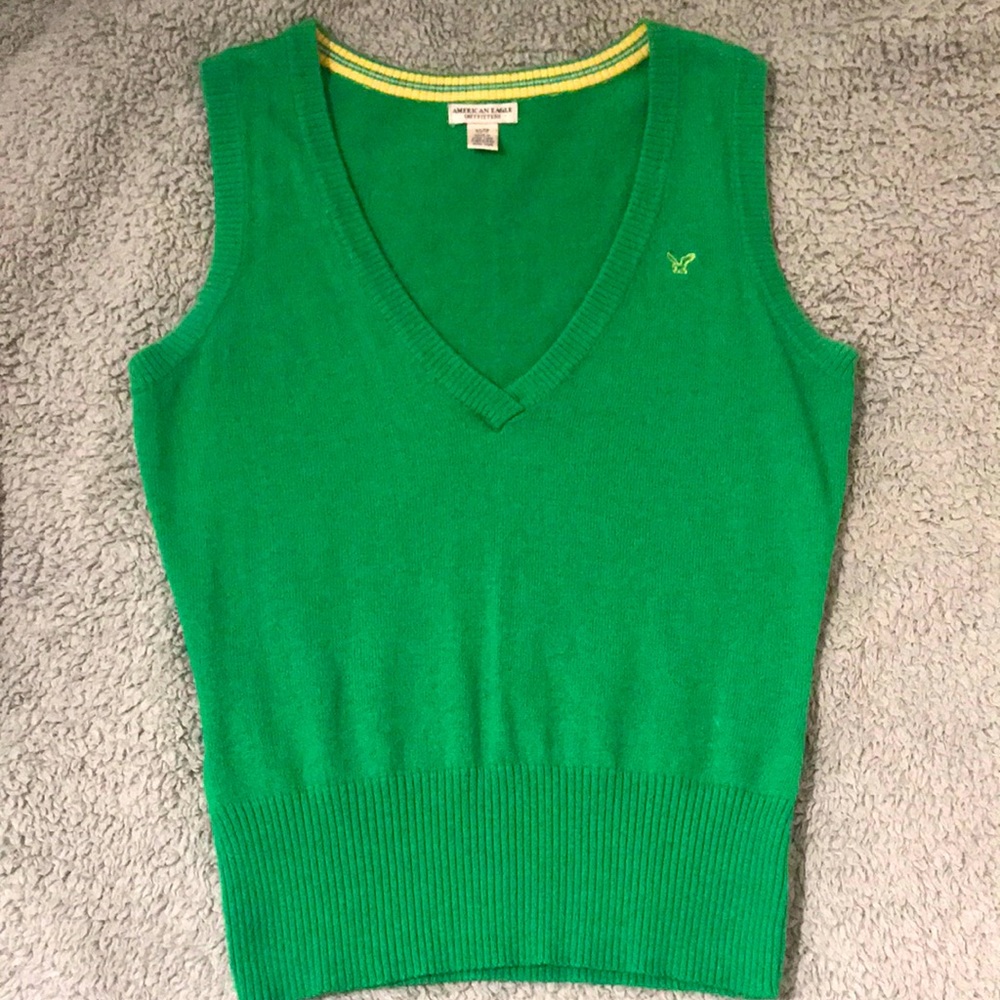 American Eagle Outfitters Vtg Green Sweater Vest